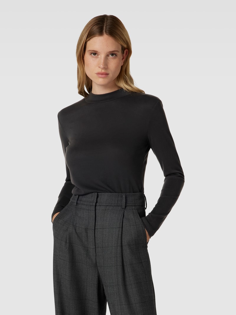 Longsleeve mit Stehkragen Modell 'LULLU' in schwarz