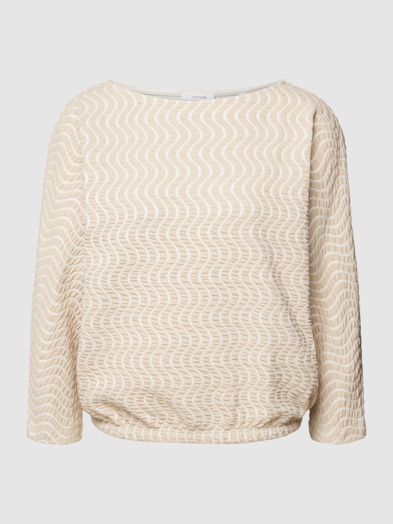 Sweatshirt mit U-Boot-Ausschnitt Modell 'Gellig' in beige meliert