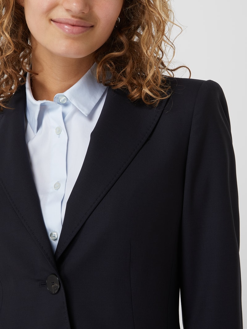 Blazer aus Schurwollmischung in marineblau