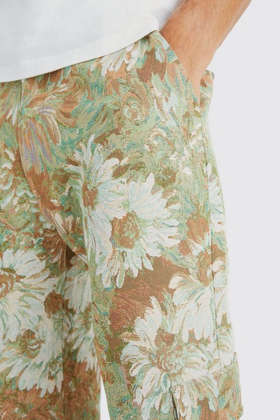 Tall lockere florale Hose mit Druckknöpfen