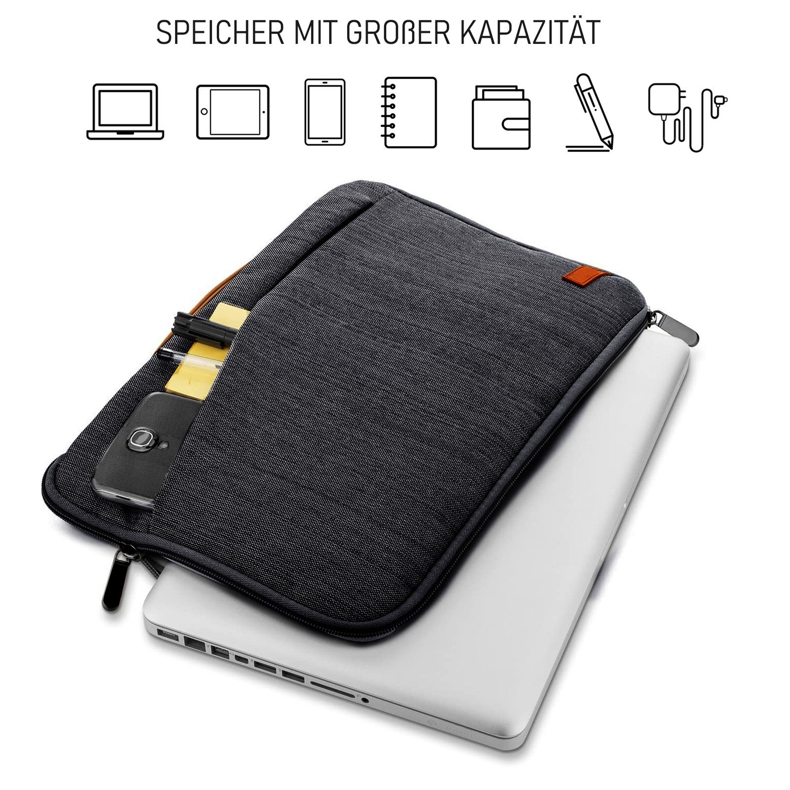 TAN.TOMI Laptoprucksack Laptoptasche Notebook-Tasche bis 15 Zoll, Laptop Umhängetasche mit Schultergurt, für Damen & Herren