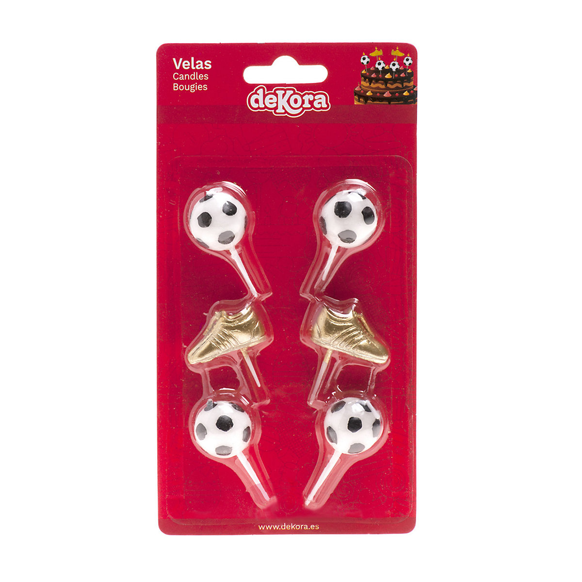 Geburtstagskerzen Fußball WM, 6 Stück