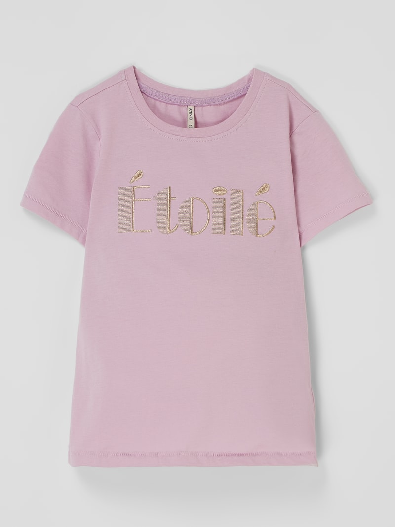 T-Shirt mit Effektgarn Modell 'Jenka' in flieder