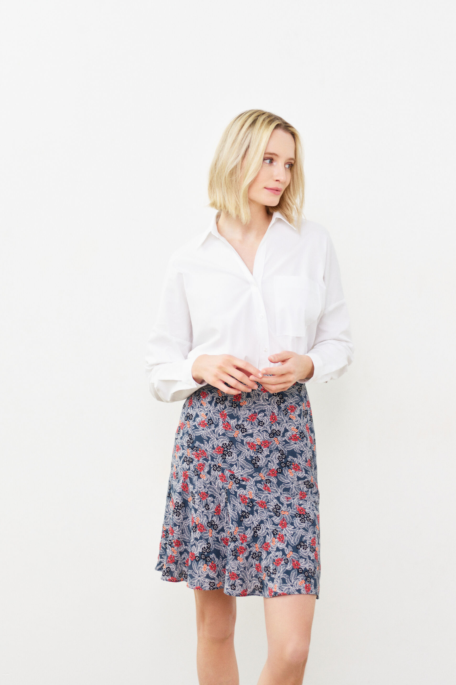 jupe sila liz bleu marine femme