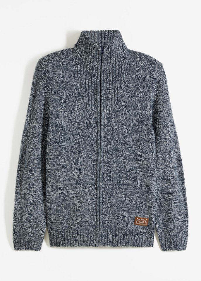 Strickjacke mit Stehkragen mit recyceltem Polyacryl