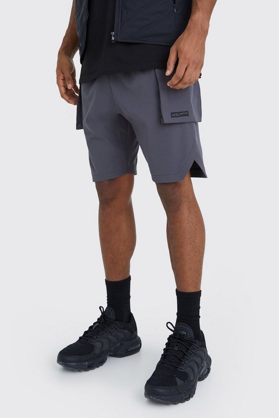 Man Active Cargoshorts mit geteiltem Saum