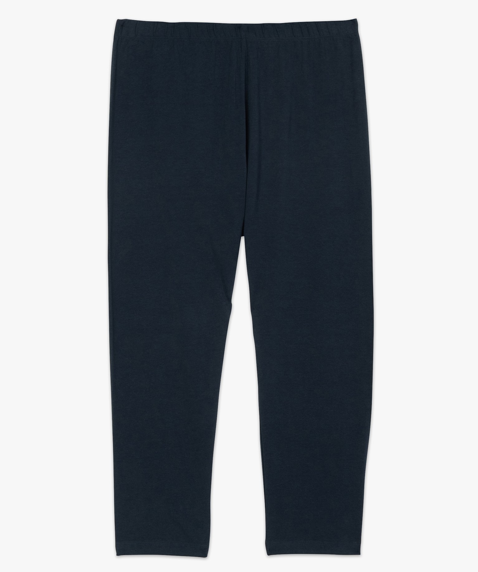 Legging femme grande taille uni en coton stretch marine | GEMO