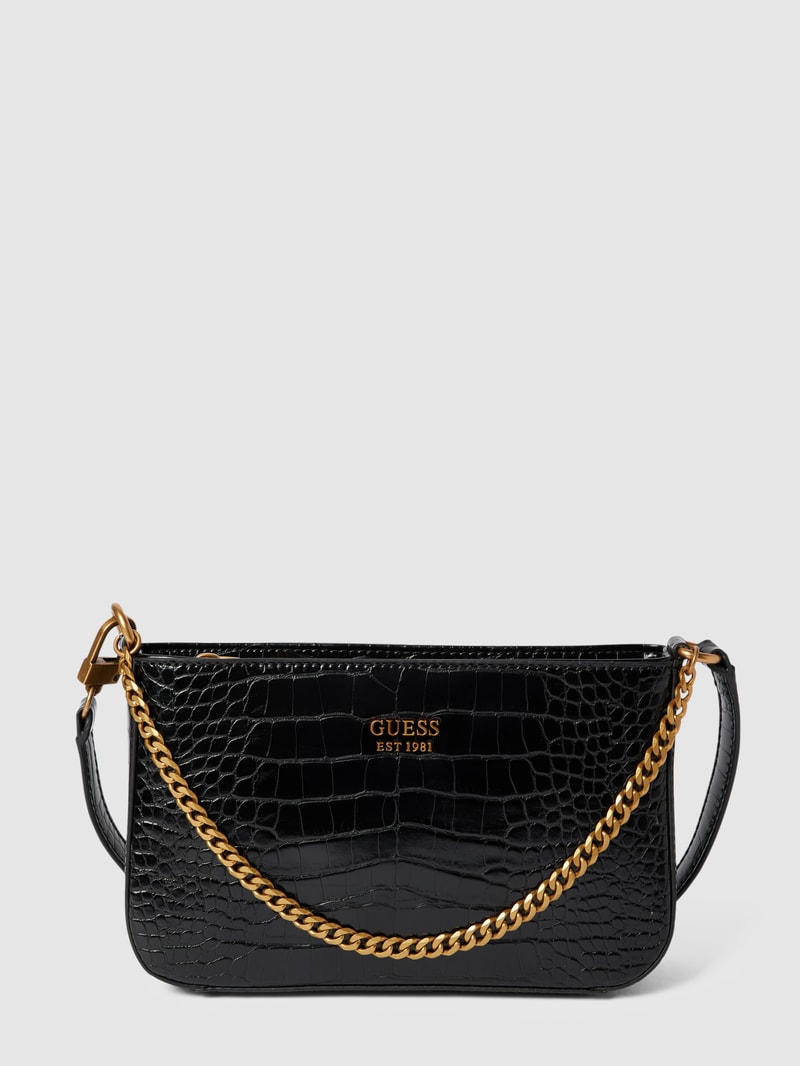 Handtasche mit Label-Applikation Modell 'KATEY' in schwarz