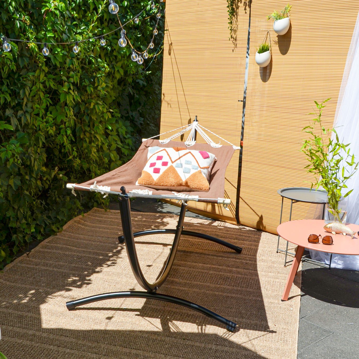AMANKA Hängematte Hängematte mit Gestell 300x100 Liege, 300x100 cm Hängemattengestell
