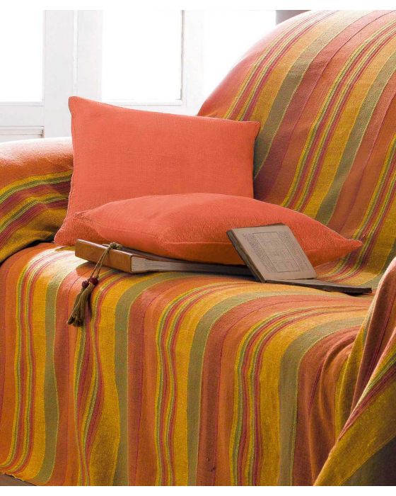 Lot de 2 housses de coussin unies et rayées