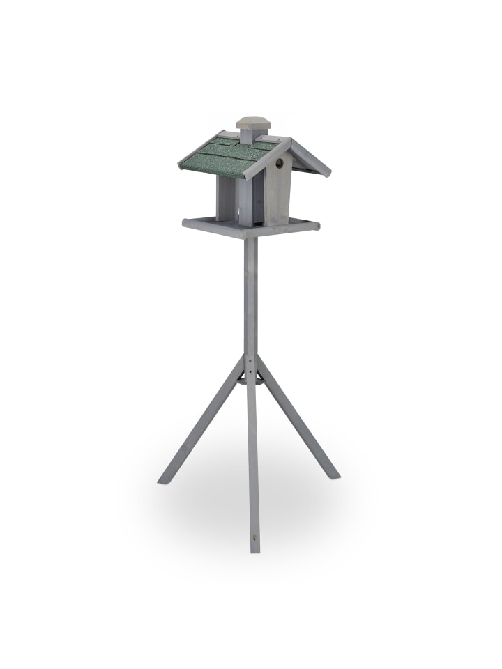 relaxdays Vogelfutterhaus in Grau/ Grün - (B)67 x (H)135 x (T)56 cm günstig kaufen onesize