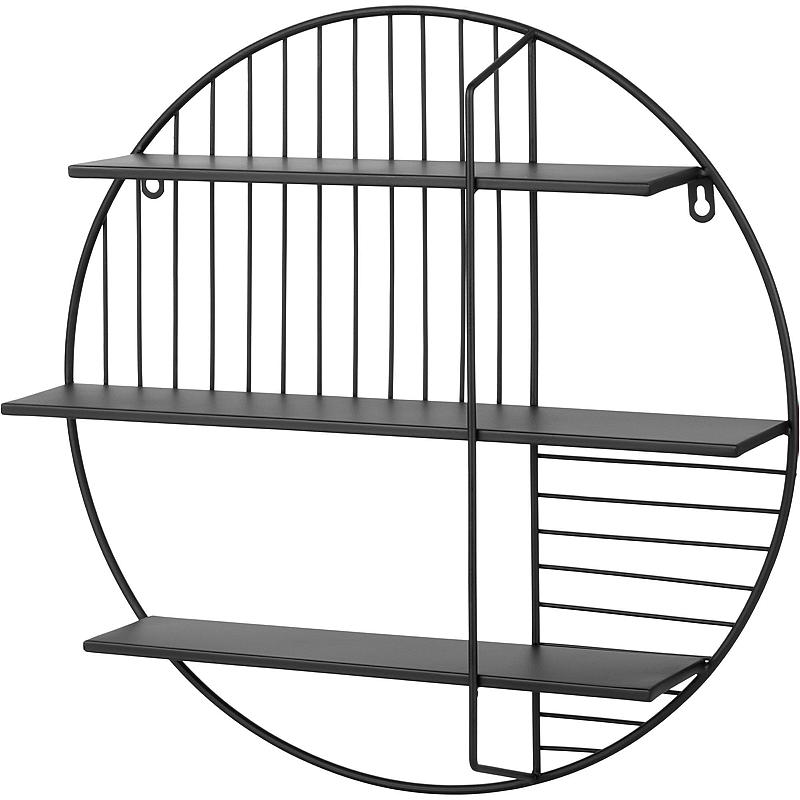Home Vegghylle ø 50x10 cm metall sort