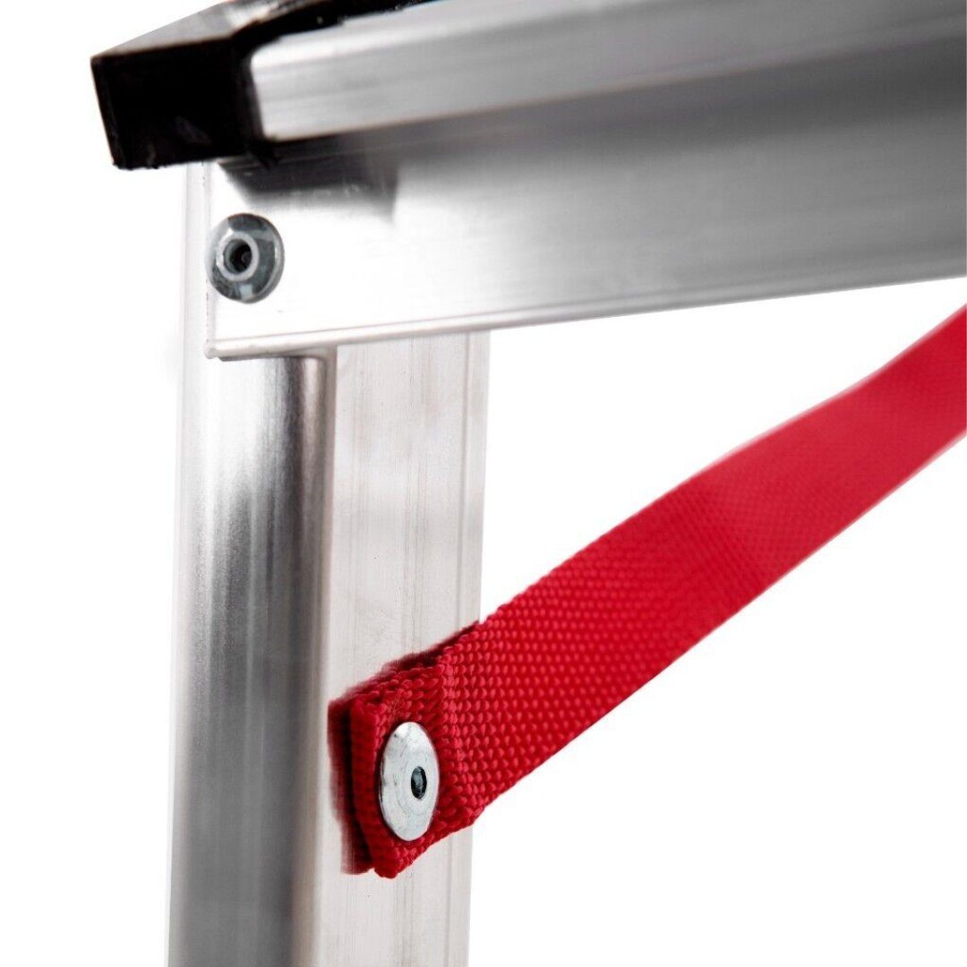 nm_trade Doppelleiter Doppelleiter aus Aluminium, Klapptrittleiter bis 125 kg, Aluleiter, 2x3, 2x4 oder 2x5 Stufen, Zweiseitige Haushaltsleitern, Stehleiter