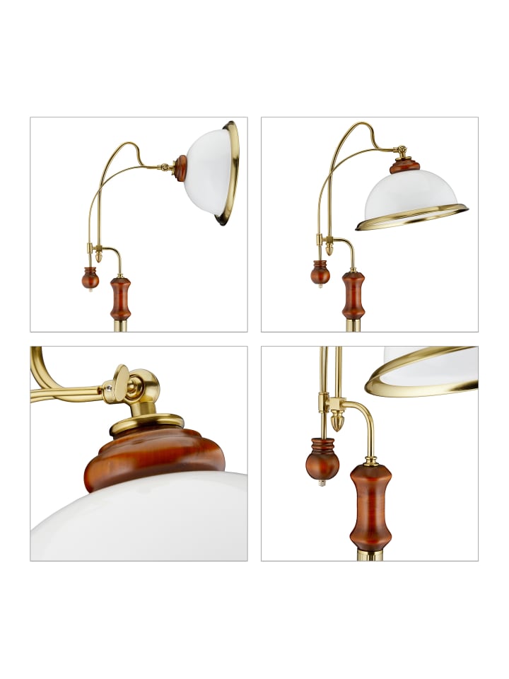 relaxdays Stehlampe in Gold/Braun - (B)40 x (H)166 x (T)36 cm günstig kaufen onesize