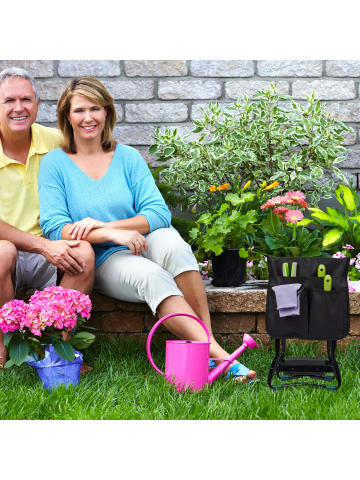 relaxdays Kniebank Garten in Schwarz - (B)60 x (H)50 x (T)27,5 cm günstig kaufen onesize