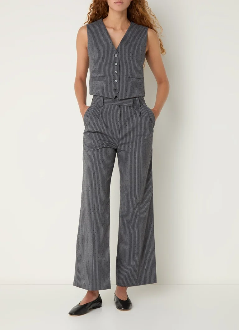 Gilet Maje con righe sottili e strass