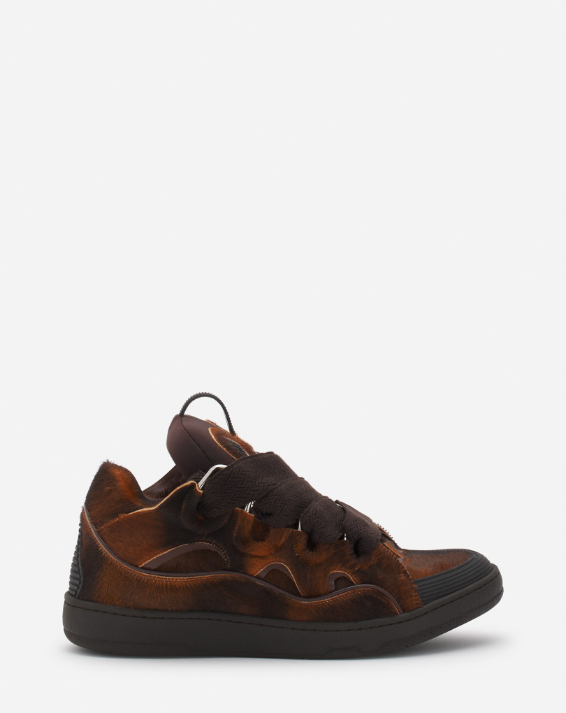 SNEAKERS CURB EN CUIR A EFFET PONY