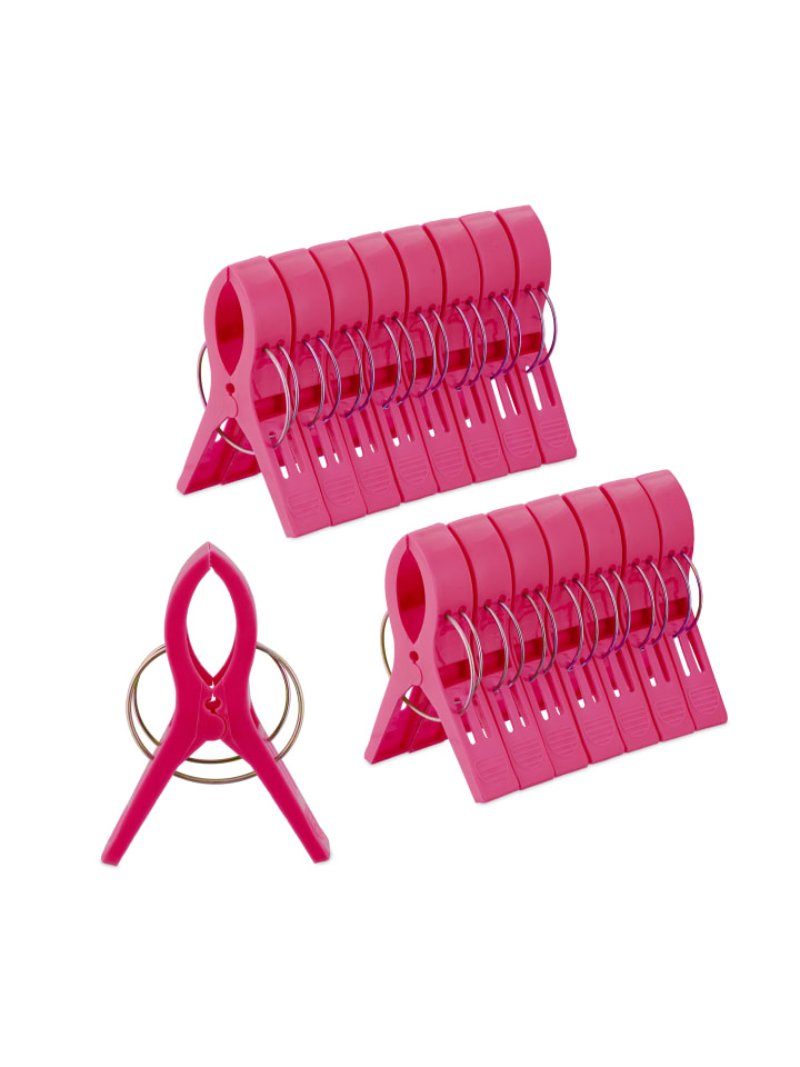 relaxdays 16 x Strandtuchklammern in Pink günstig kaufen onesize