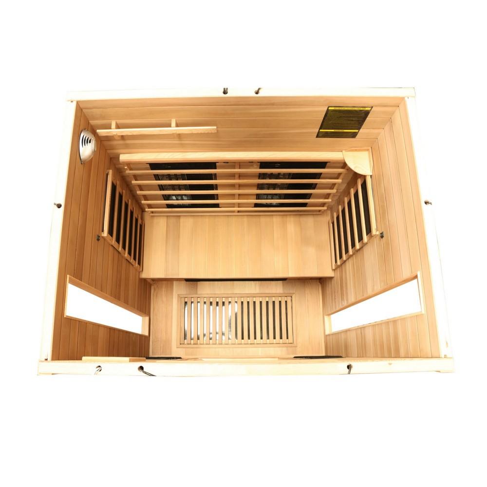 Dewello Infrarotkabine Infrarotsauna PIERSON PRO 135cm x105cm x 190cm Hemlock/ Zeder Duo-Strahler