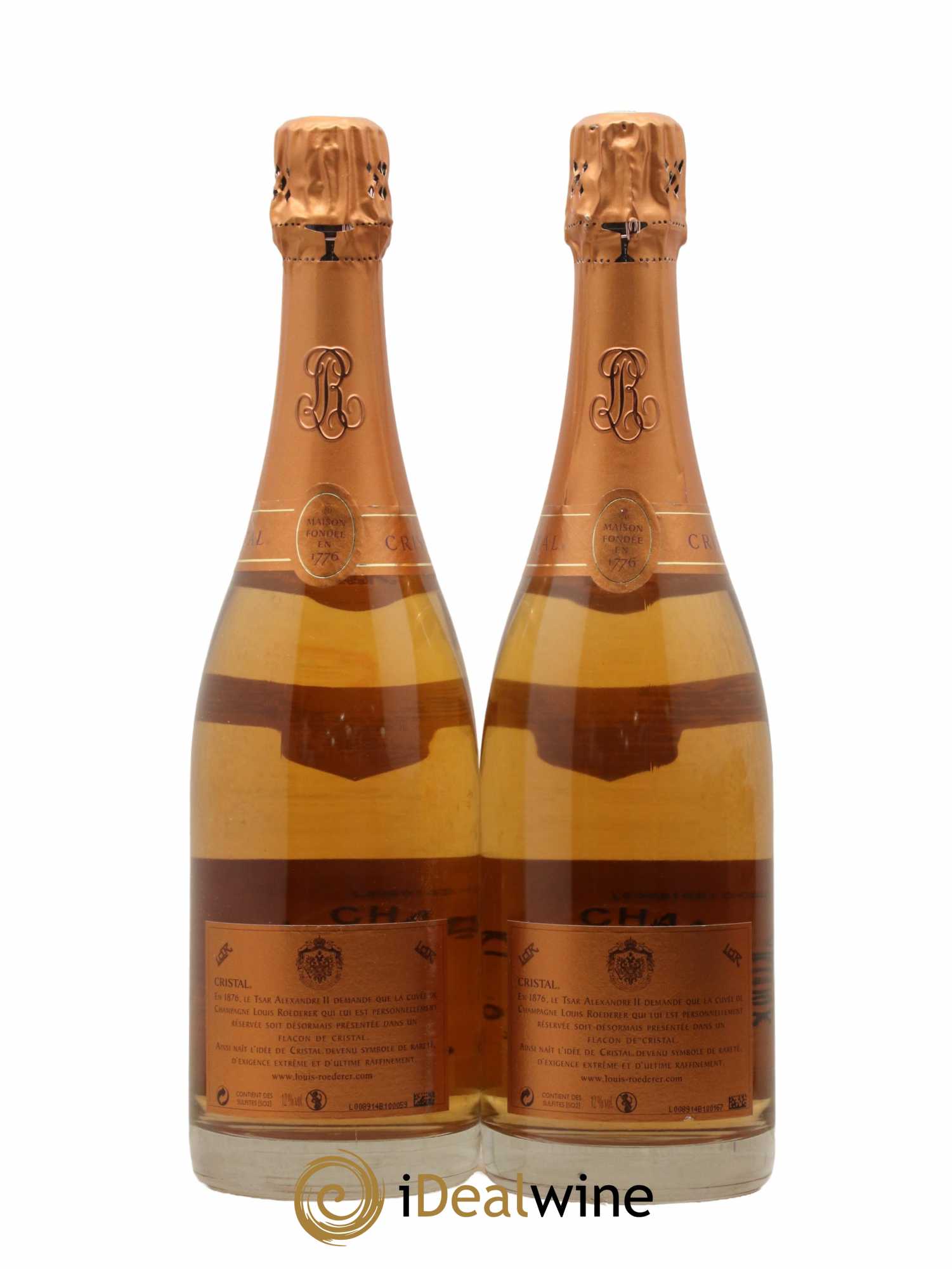 Cristal Louis Roederer  2004 - Lot de 2 Bouteilles
