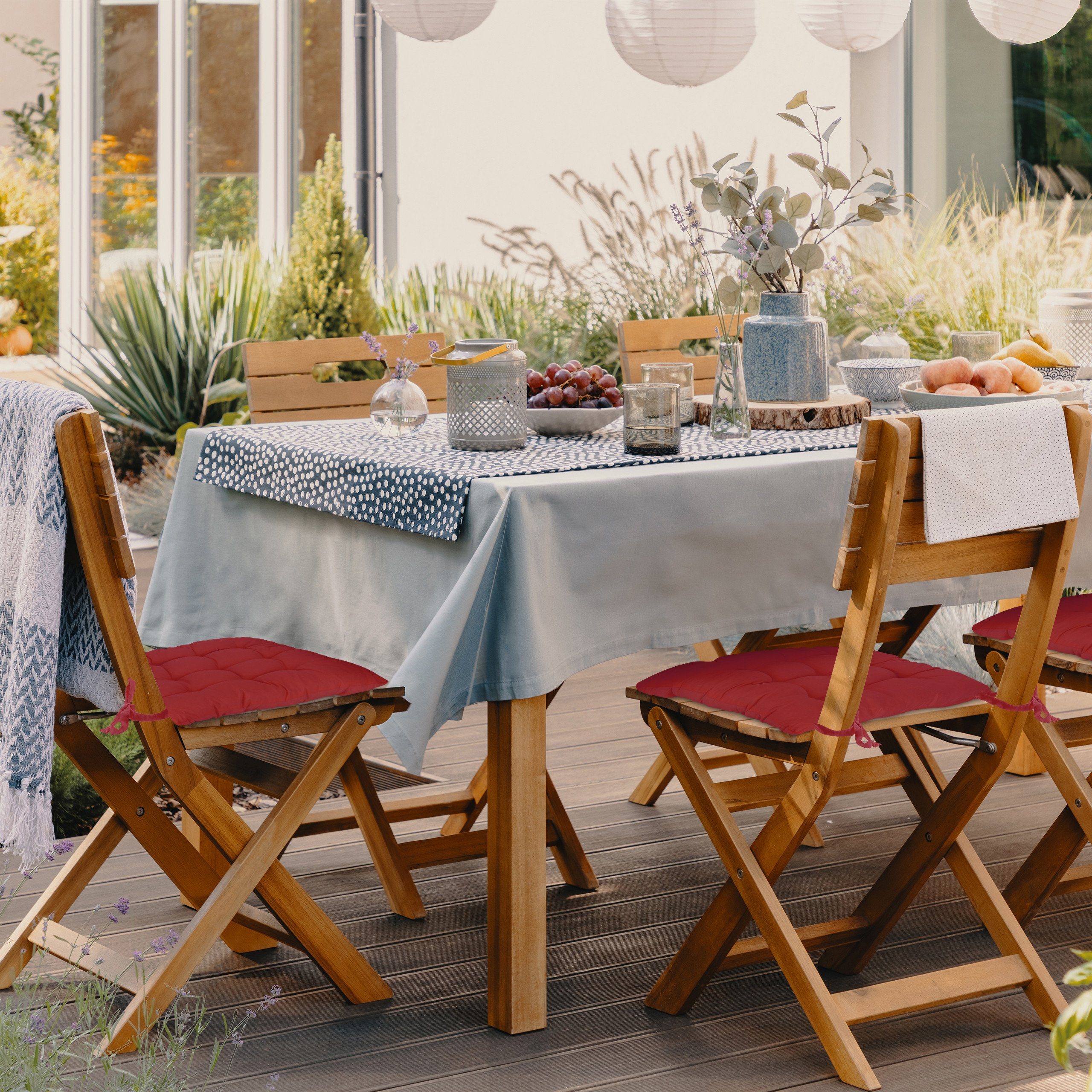 relaxdays Stuhlkissen 4er Set Stuhlkissen rot
