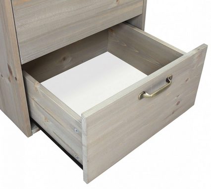 Home affaire Schreibtisch APSEL, zertifiziertes Massivholz, 3 Schubladen, asymmetrisches Gestell