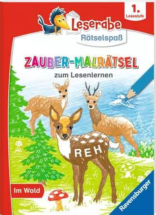 Leserabe Rätselspaß Zauber-Malrätsel zum Lesenlernen: Im Wald (1. Lesestufe)