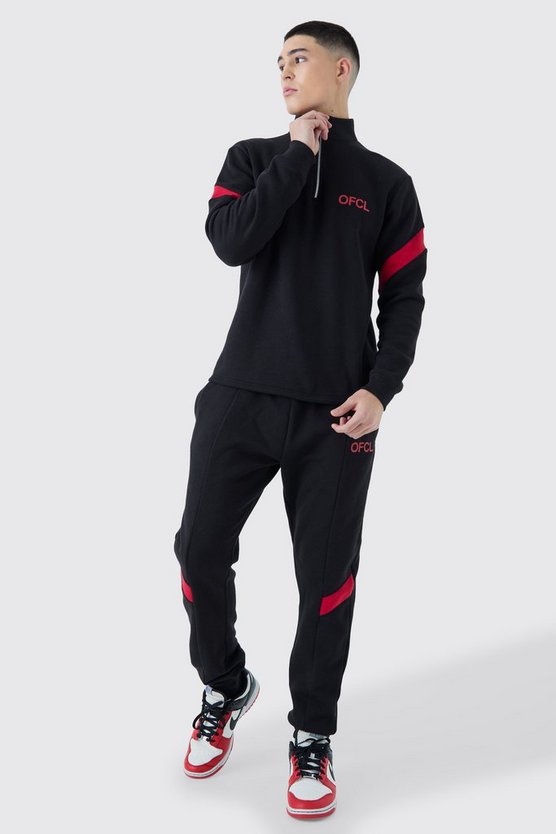 Official Colorblock Trainingsanzug mit Reißverschluss
