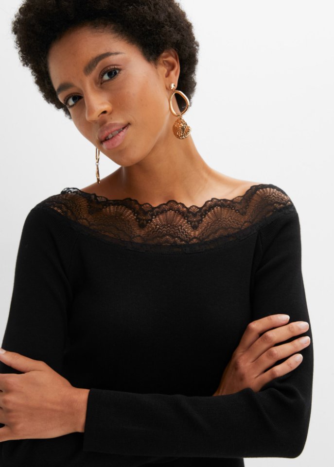 Strickkleid mit Spitze