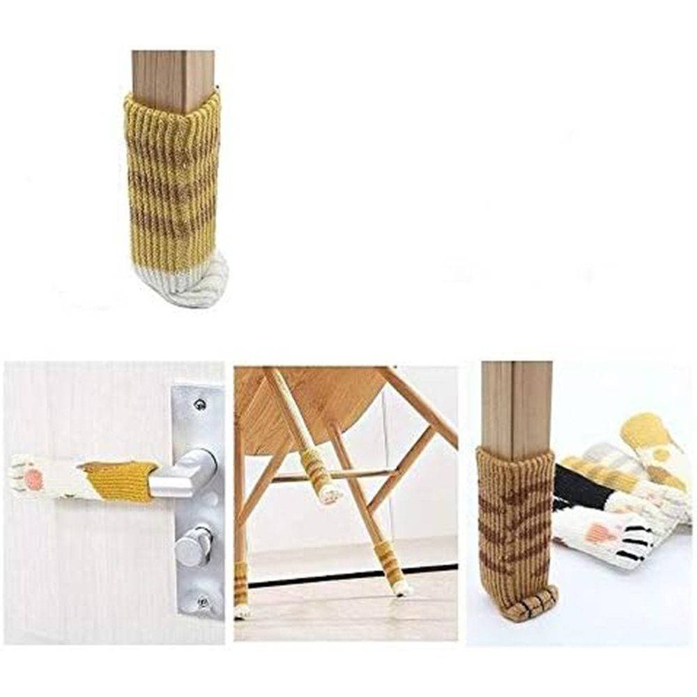 KINOMI Stuhlsocke 24 Socken für Stühle Möbel Zubehör Katzenpfoten, (Set, 24 St), Katzenpfoten Süß Anti-Rutsch Stuhlbeinsocke Bodenschutz (6 Sätze)