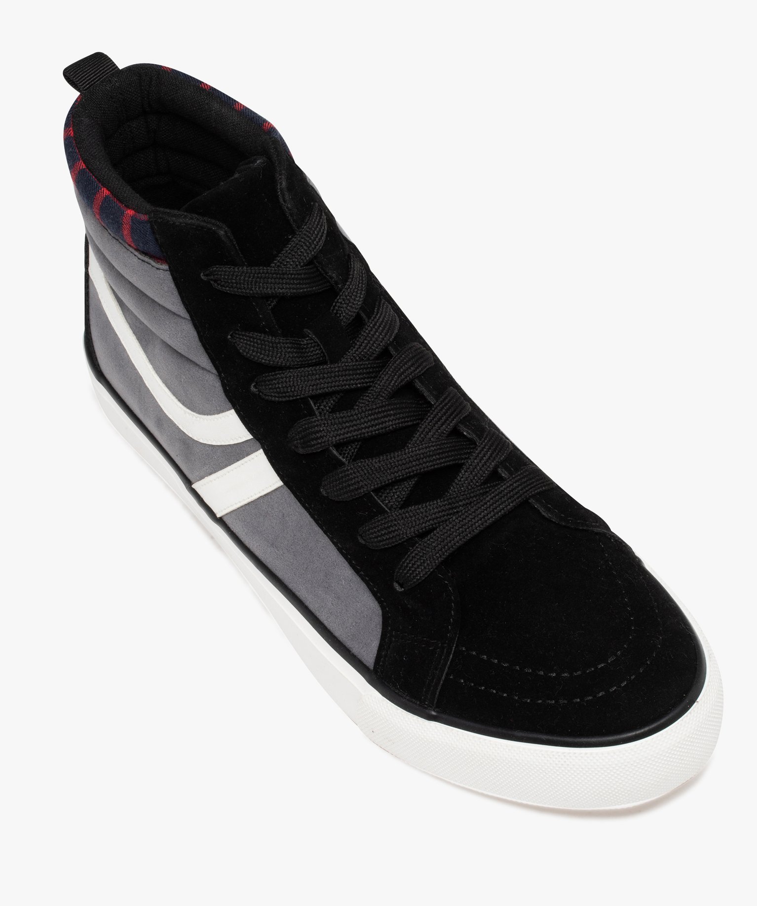 Baskets homme mid-cut en suédine à col rembourré noir | GEMO