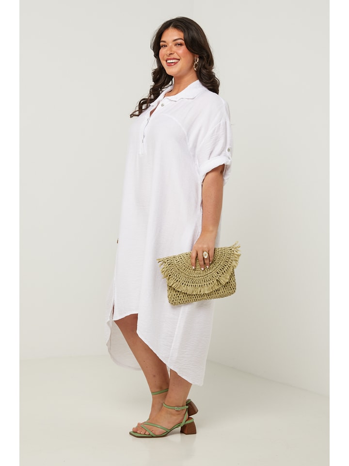 Curvy Lady Kleid in Weiß günstig kaufen