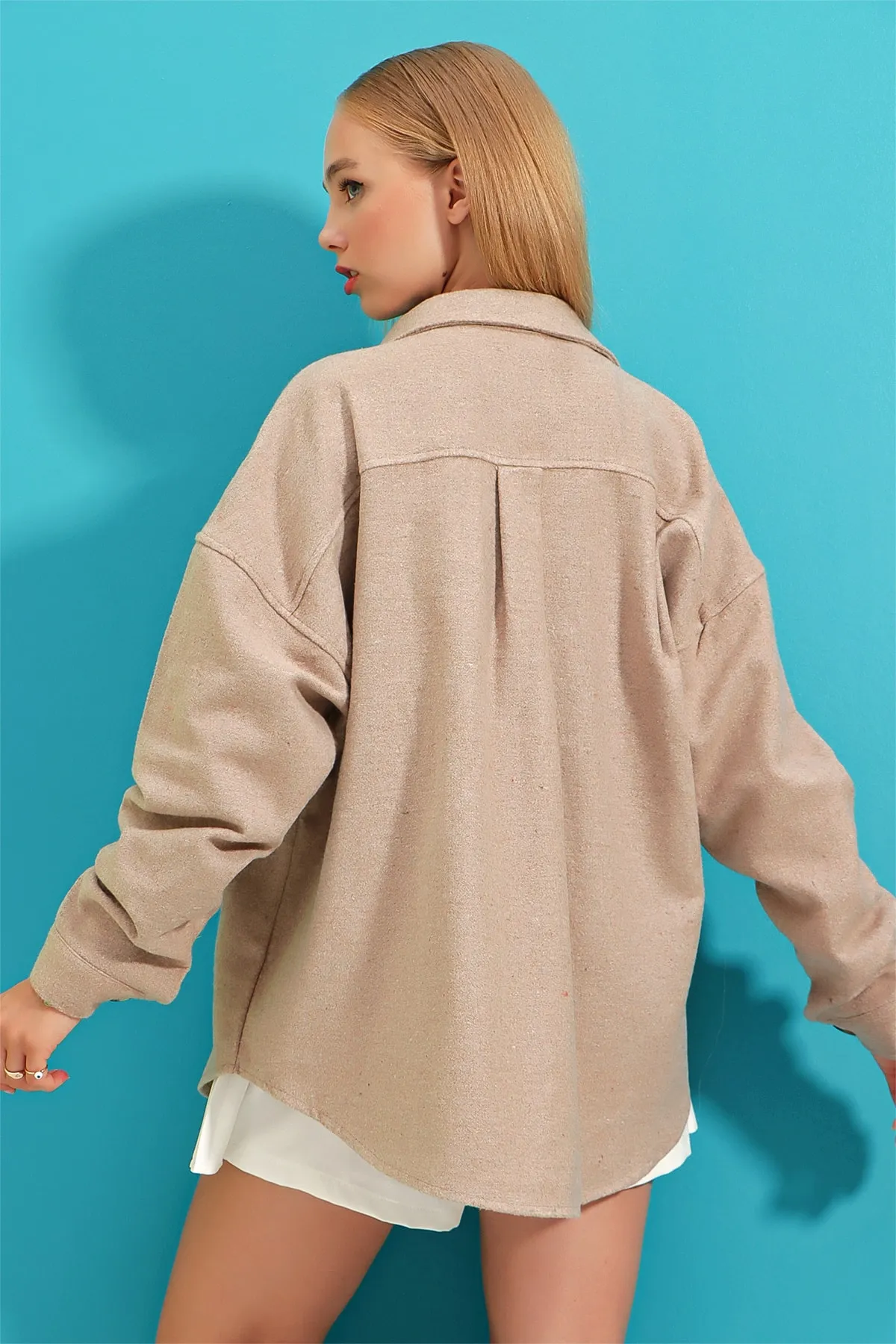 Trend Alaçatı Stili  Hemd - Beige - Oversized