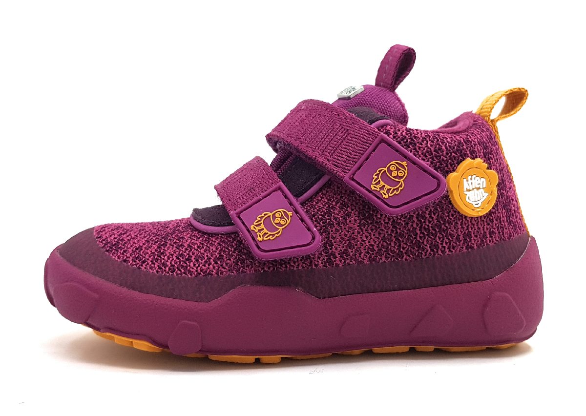 Affenzahn Low Boot Knit Happy Bird 00844-40008 Rot Berry Pink