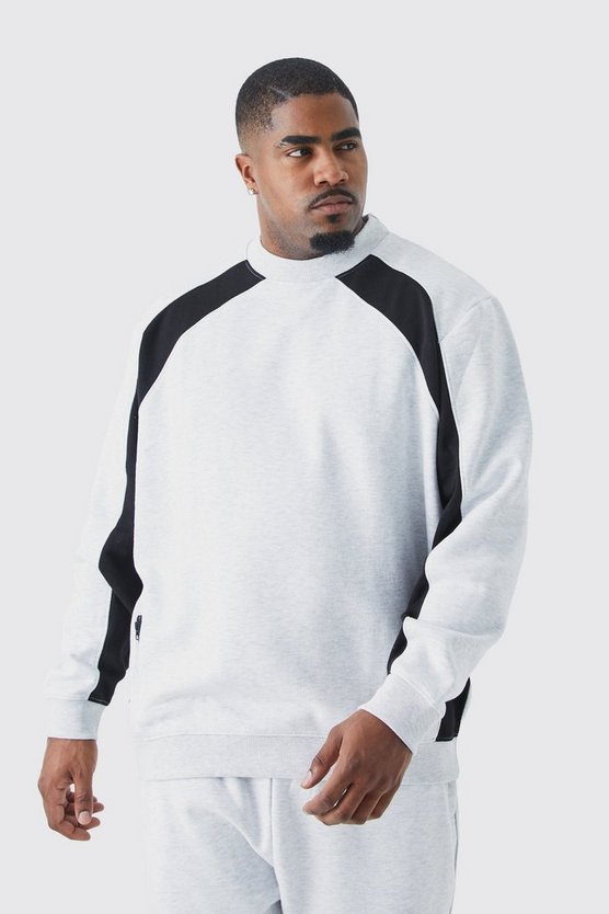 Plus Colorblock Sweatshirt mit Reißverschluss-Detail