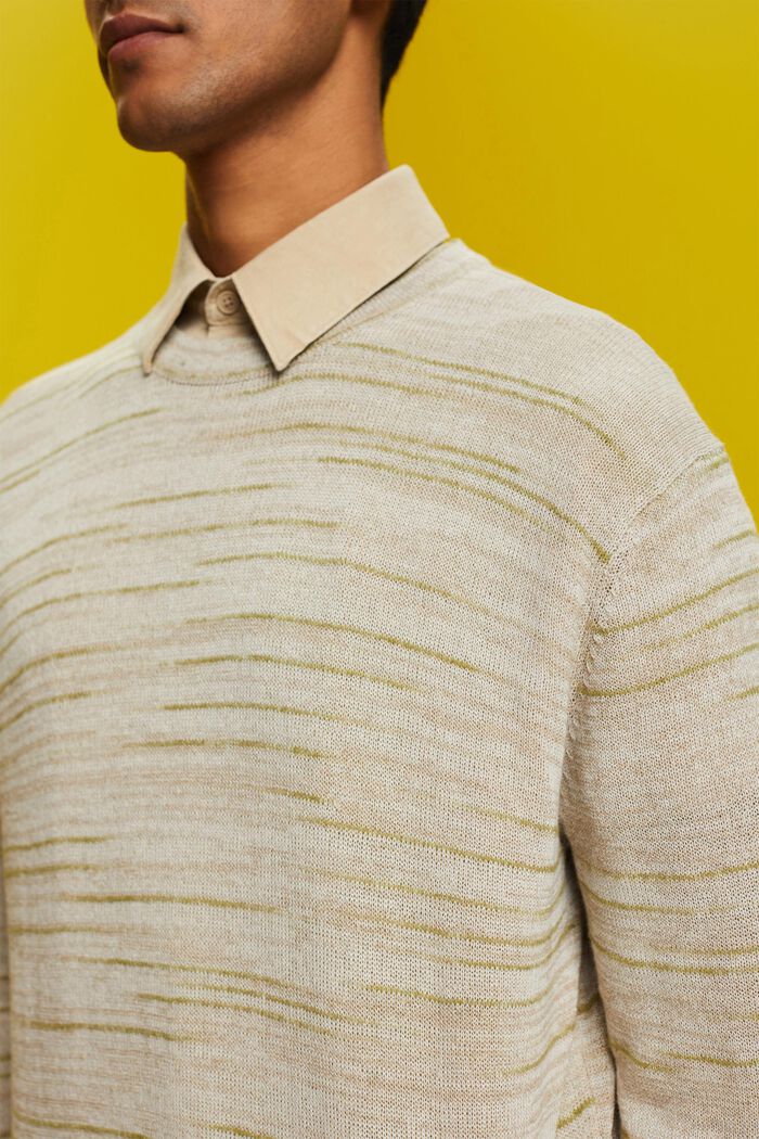 Mehrfarbiger Pullover, Leinenmix