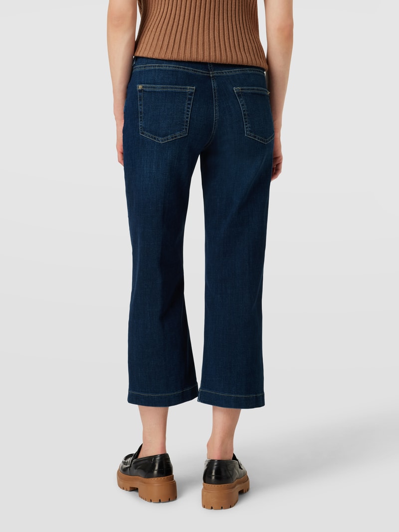 Straight Fit Jeans-Culotte mit Label-Patch Modell 'Rich Culotte' in bleu