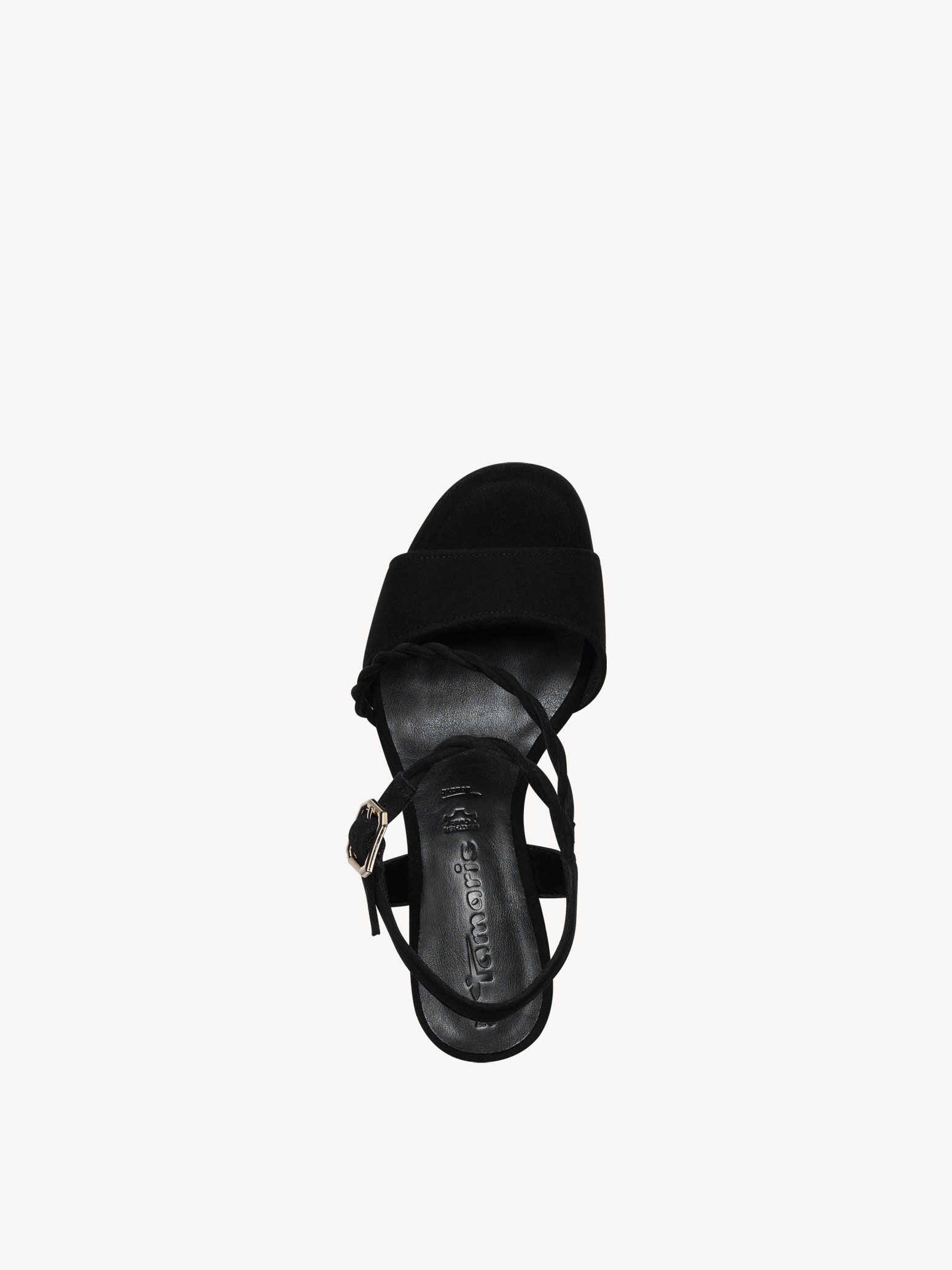 Sandale à talon en cuir - noir