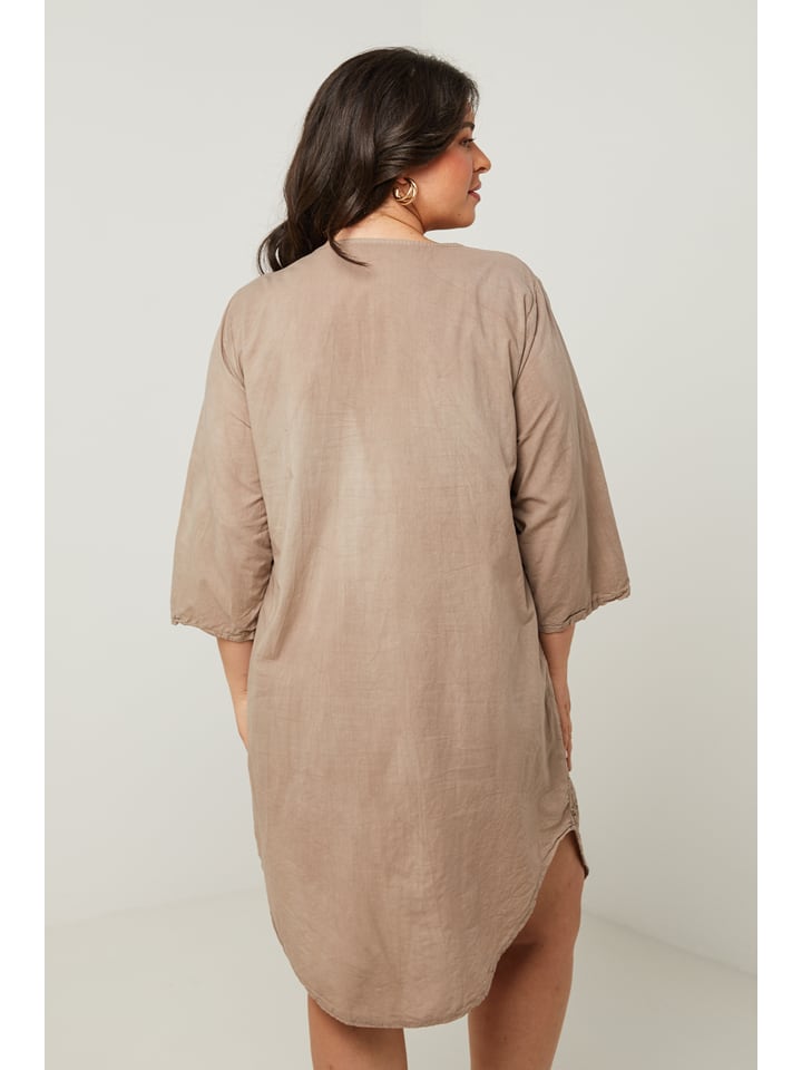 Curvy Lady Kleid in Taupe günstig kaufen