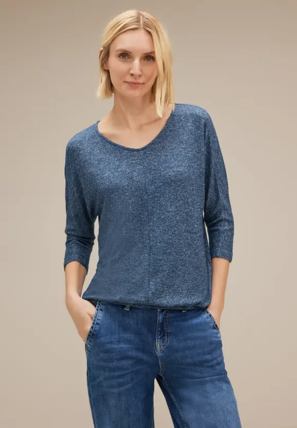 Street One Shirt in Melangeoptik