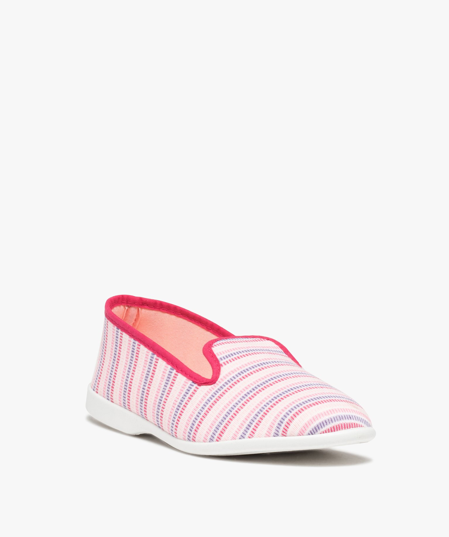 Chaussons femme style charentaises rayées divers | GEMO