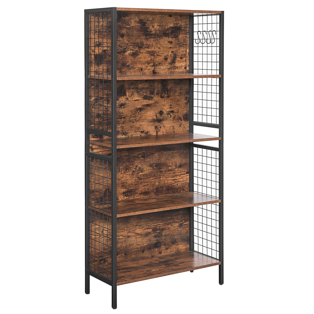Vasagle Standregal mit 4 Ablagen, 4 S-Haken