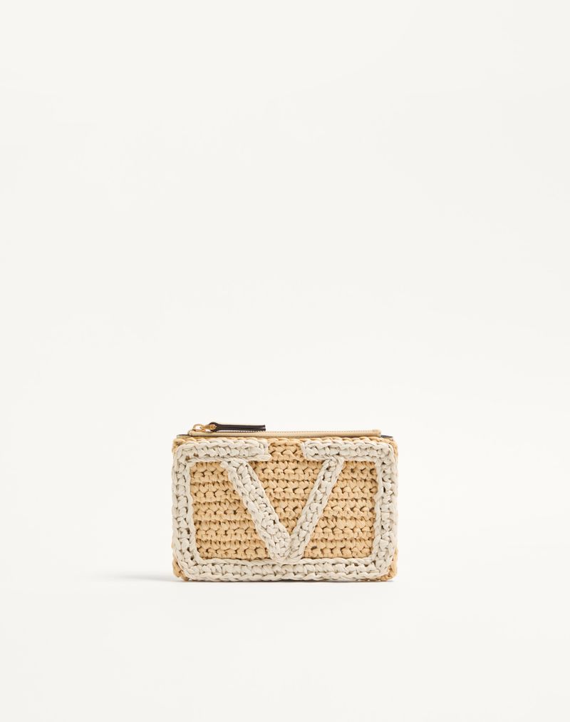 Valentino Garavani Viva Superstar Synthetic Raffia Clutch