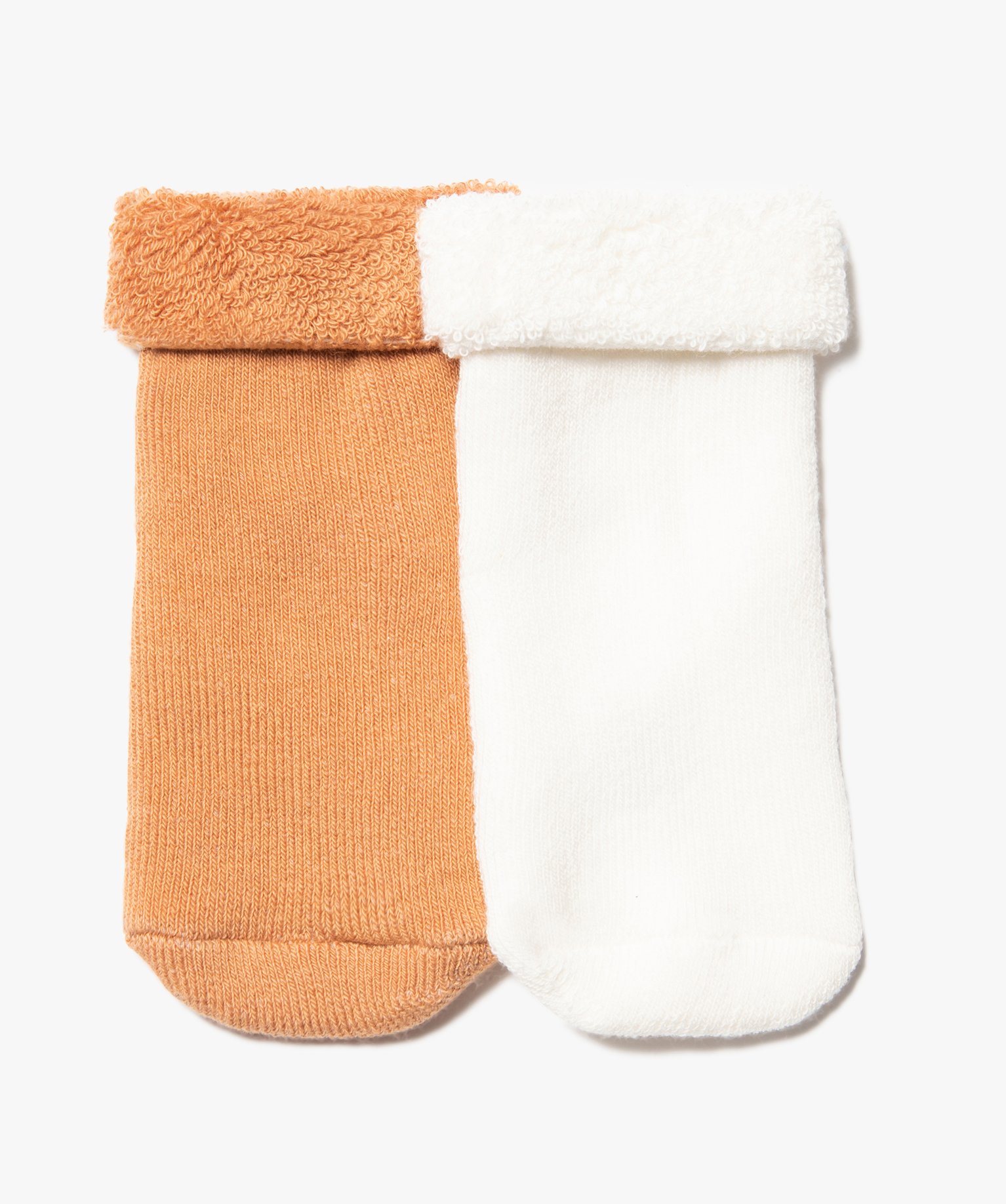 Chaussettes bébé en maille bouclette (lot de 2) marron | GEMO