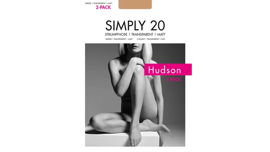 Hudson Damen Feinstrumpfhose Simply 20 DEN 2er Pack black