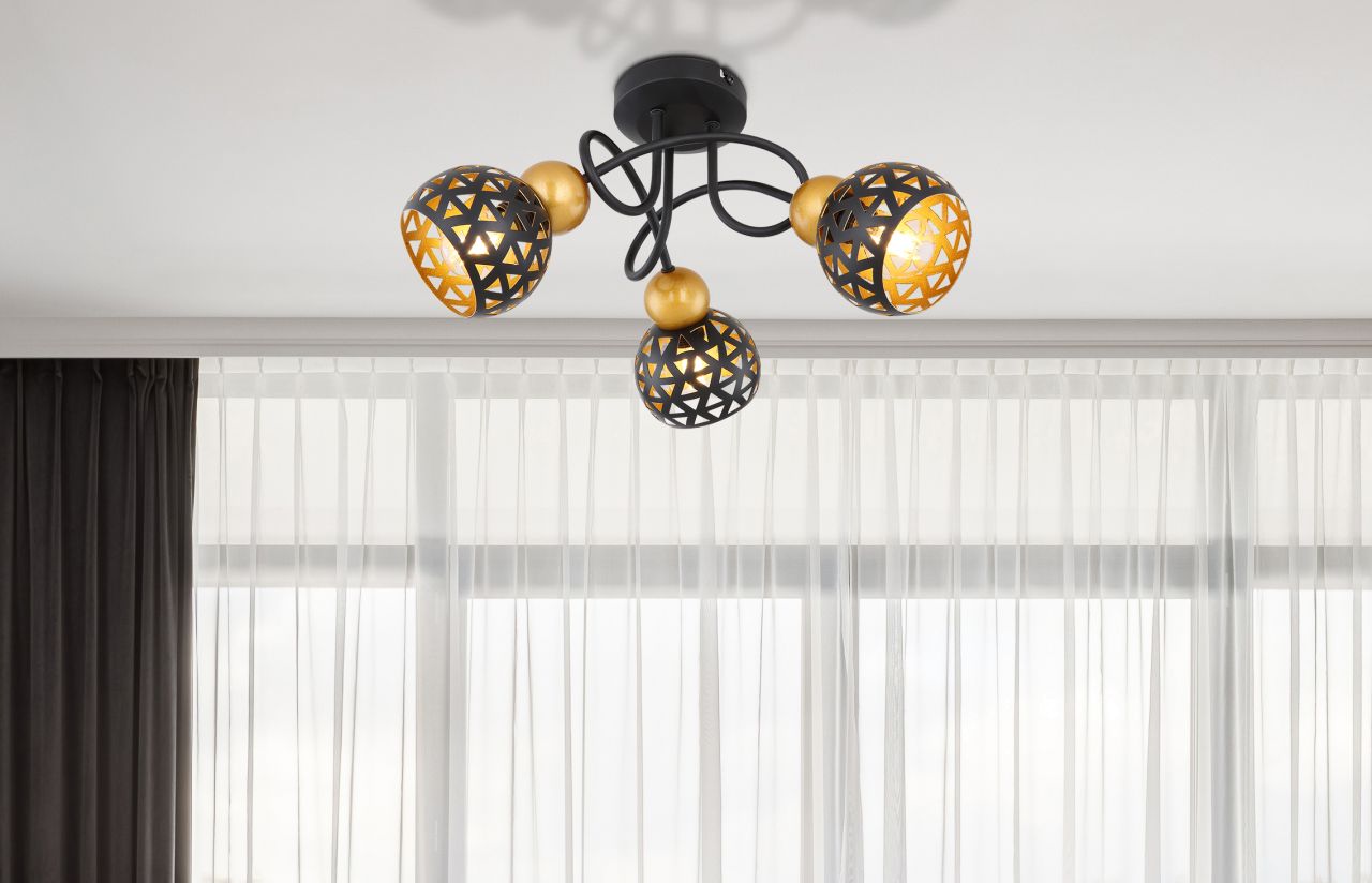 Globo Lighting - SARRA - Deckenleuchte Metall schwarz matt, 3x E14
