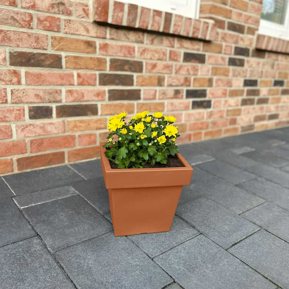 Powertec Garden Pflanztopf „Vigo“ eckig - 14,0 L Terrakotta