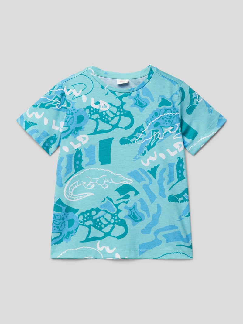 T-Shirt mit Allover-Print in lagune