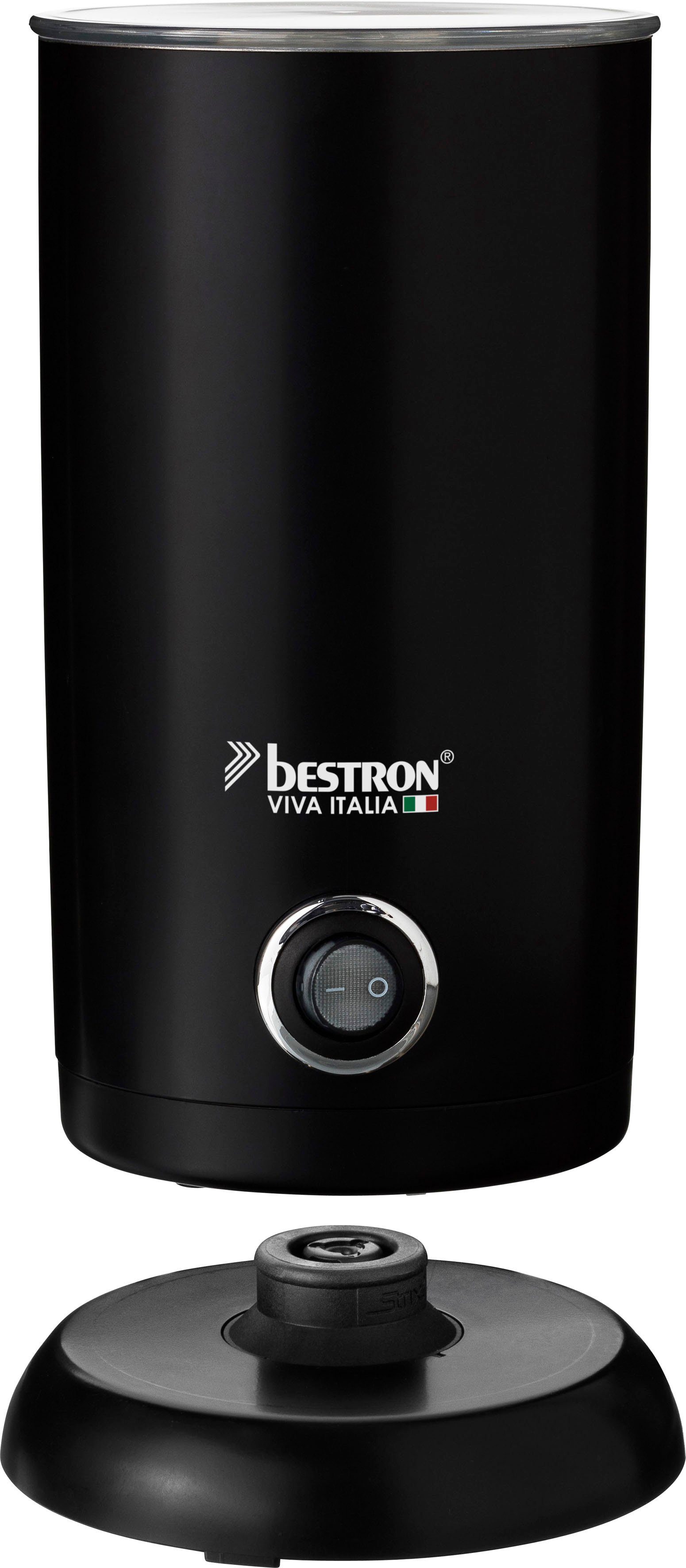 bestron Milchaufschäumer Viva Italia, 550 W, Kabellos, 300 ml, Farbe: Schwarz