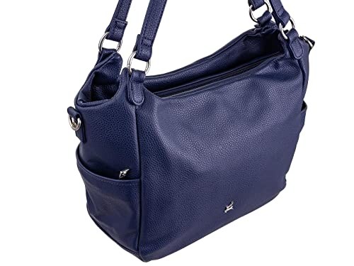 FRANKY Handtaschen blau PU genarbt